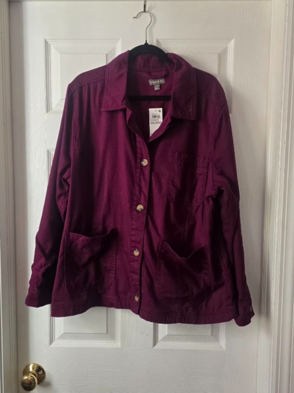 XXL Deep Cranberry Lyocell Cotton Utility Jacket NWT Style & Co